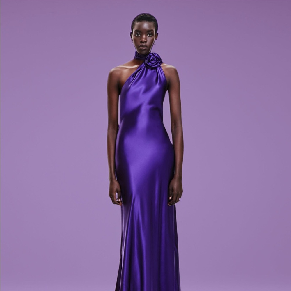 Elegant Purple One-Shoulder Dress